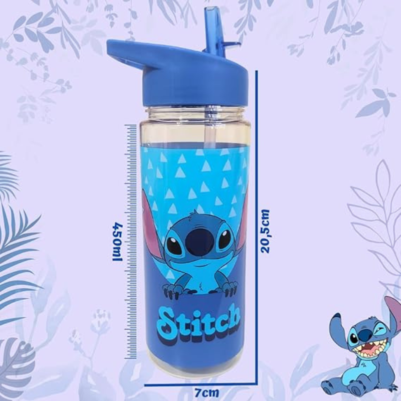 Garrafa Squeeze 450ml com Mochila Stitch