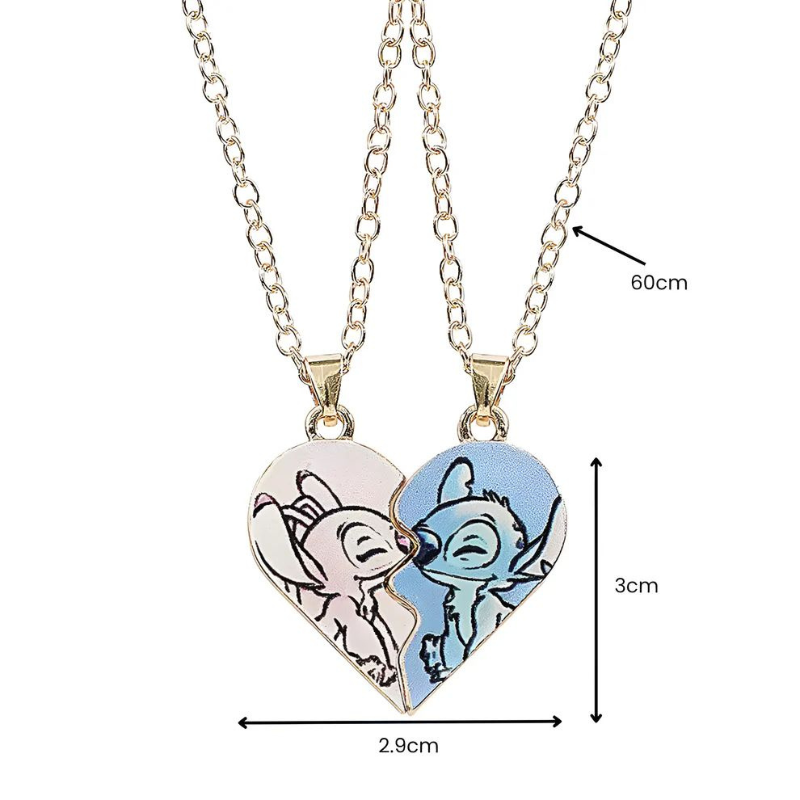 Colar Para Casal Stitch e Angel