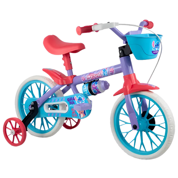 Bicicleta Aro 12 Com Rodinhas Do Stitch Bike Nathor Disney Cor Colorido