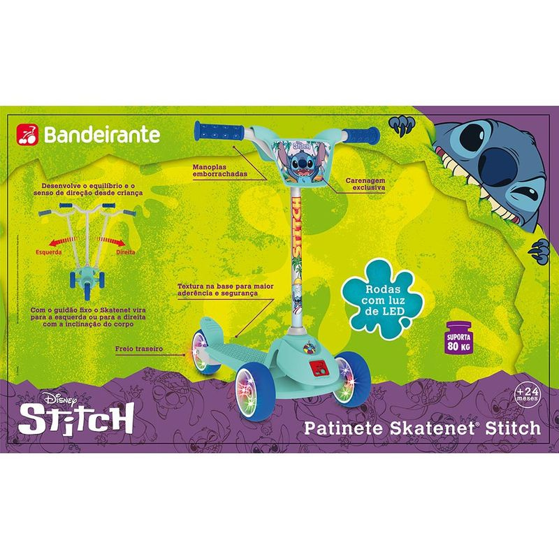 Patinete - Skatenet - Stitch - Bandeirante