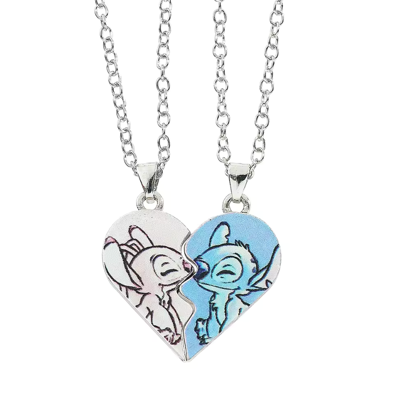 Colar Para Casal Stitch e Angel